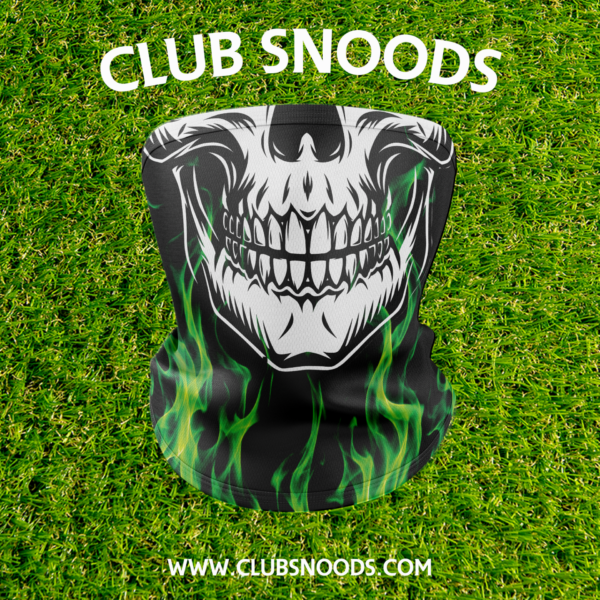 Green Flame Skull Snood
