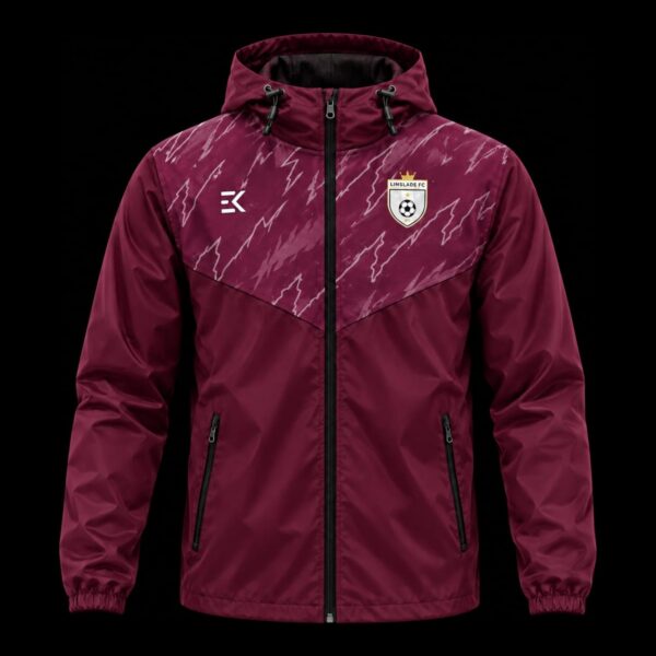 Claret Zigzag Custom Football Rain Jacket