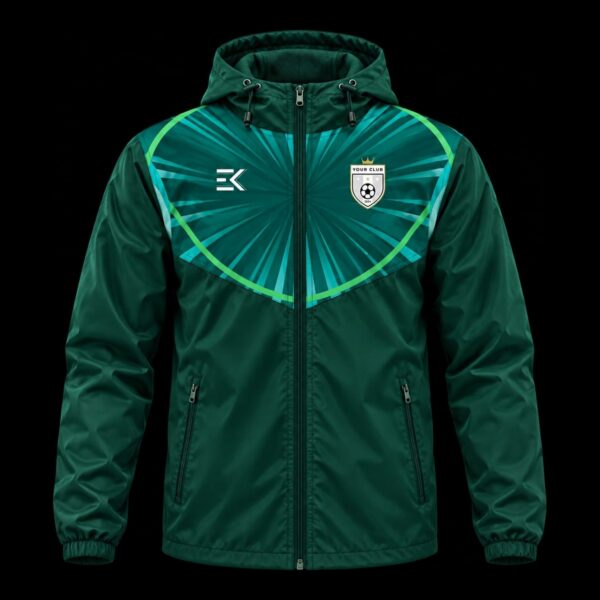 Green Burst Custom Football Rain Jacket