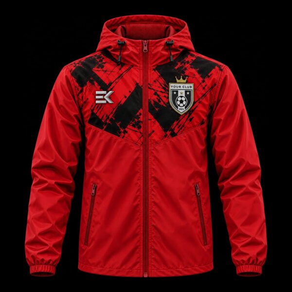 Red Brush Custom Football Rain Jacket