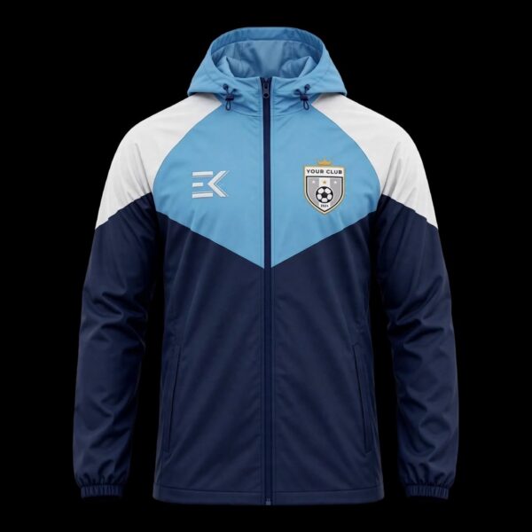 Sky Blue & Navy Chevron Custom Football Rain Jacket