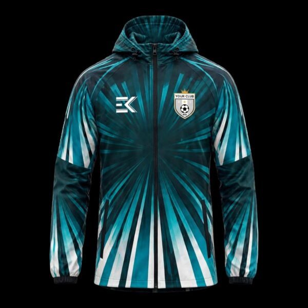 Teal Burst Custom Football Rain Jacket