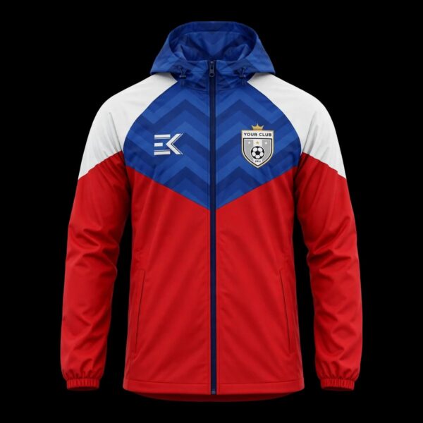 Tricolour Zigzag Custom Football Rain Jacket