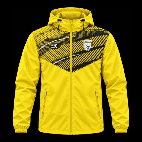 Yellow & Black Hatch Custom Football Rain Jacket